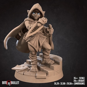 Halfling Rogue | 35 mm Scale | Tabletop | unpainted miniature | DnD | Dungeons and Dragons