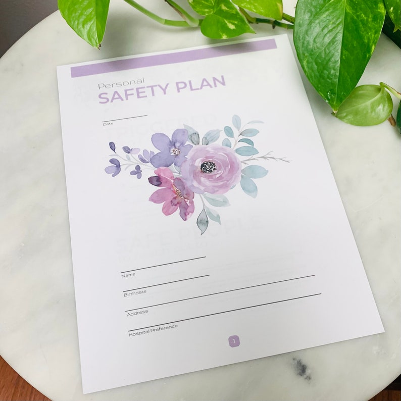 Safety Plan Template Fillable & Printable Therapist Tool Etsy