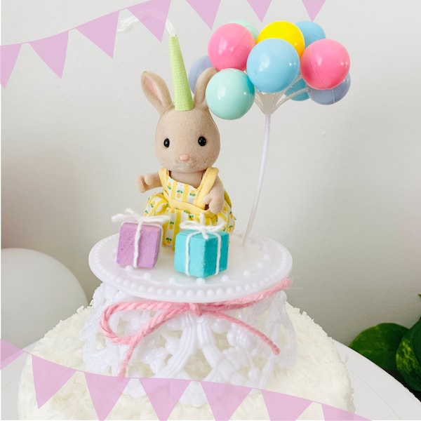 Pastel Calico Critters CAKE TOPPER Birthday Party Supplies Custom Decor Centerpiece