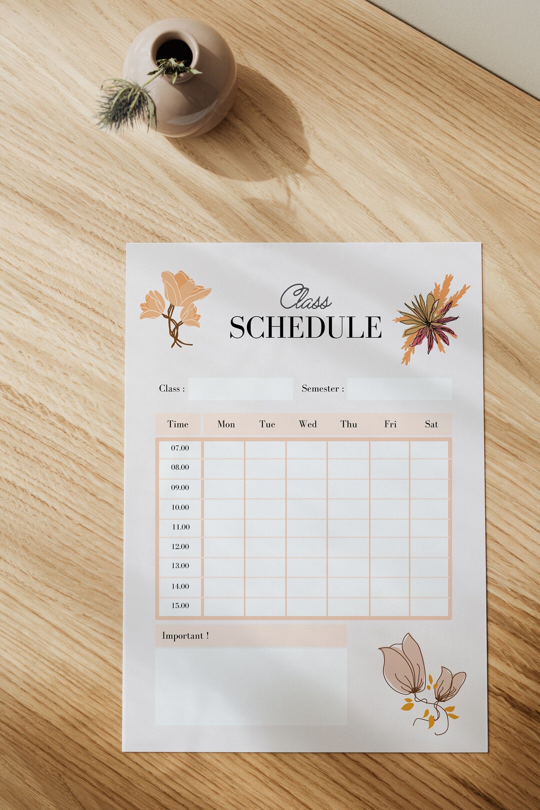 Planner Class Schedule - Etsy