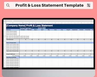 Profit & Loss Statement Template - Small Business