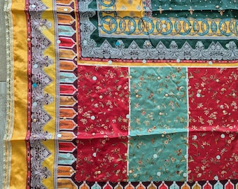 Ethnic Printed Dupatta with mirror work || Dupatta || Odhni || Gotapatti Work