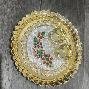 Acrelic Haldikumkum Holder Pooja Thali | Return gift for pooja Tilak Thali | Diwali gift | Indian wedding gift | Housewarming gift.