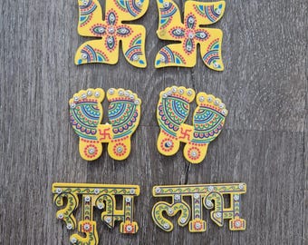 Swastika Jainism Hinduim Religious Symbols 1 Burgundy Set Of 2