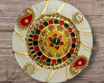 Haldikumkum Plate ||  beautyfully Design Pooja Plate ||  Pooja Return gift || 4.5 inch