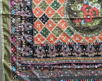 Ethnic Printed Dupatta with mirror work || Dupatta || Odhni || Gotapatti Work