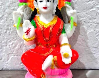 Laxmiji Statue || Godness Of Weath and Prosperity Seated on Lotus || Lakshmi Idol for Home Office Gift Temple puja