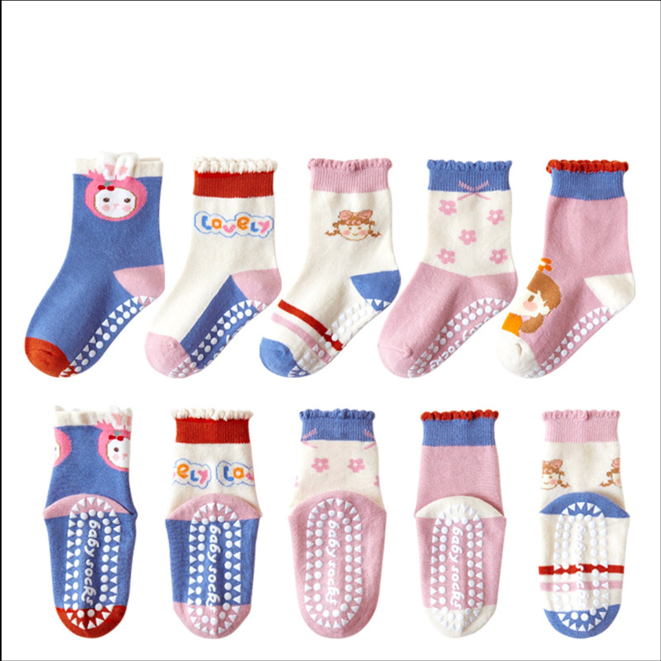 Simply Kids Toddler Socks with Grippers - Non Slip Baby Socks 6-12 12-24 Months 2T-3T Anti Slip Ankle Sock 0.5-1 Years