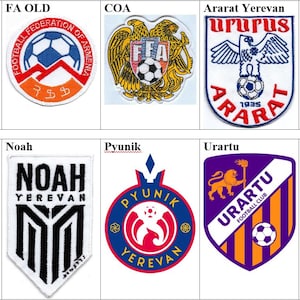 Football Federation of Armenia Coat of Arms FC Ararat Yerevan Alashkert Noah Pyunik Urartu Badge Iron On Embroidered Patch