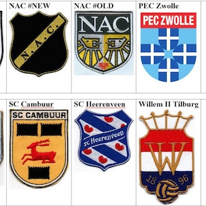 Toppa ricamata termoadesiva Heracles Almelo NAC Breda Pec Zwolle RKC Waalwijk Sc Cambuur Heerenveen Willem II Tilburg Paesi Bassi