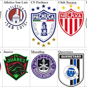 Atlas FC Atletico San Luis PUC Pachuca Club Necaxa Tijuana Deportivo Toluca Juarez Mazatlan Queretaro Mexiko Fußball Aufnäher
