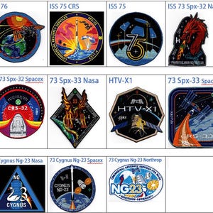 Ekspedycja ISS 76 75 73 CRS Dragon Spx-32 Spx-33 Spx-35 Nasa Spacex Cgnus Ng-23 Northrop Grumman HTV-X1 Międzynarodowa Stacja Kosmiczna Patch