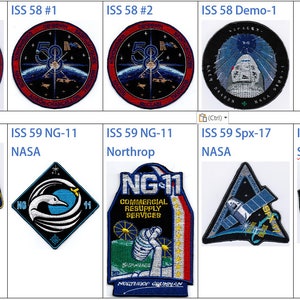 ISS 58 59 Expedición Estación Espacial Internacional Tripulación Dragón Nasa Spx Demo-1 Cygnus Ng-11 NASA Northrop Dragon Spx-17 CRS Spacex Parche