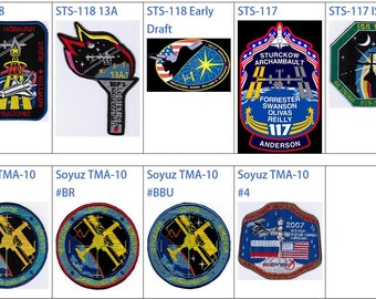 Human Space Flights 2007 Soyuz Tma-10 Pulsar STS-117 ISS 13A Atlantis 28 STS-118 13A Endeavour 20 Early Draft Iron On Embroidered Patch