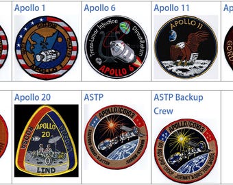 Human Space Flights 1968-72 Apollo 1 50 Cancelled 6 Trans-Lunar Injection Direct-Return 11 Moon 18 19 20 ASTP Soyuz Test Backup Crew Patch