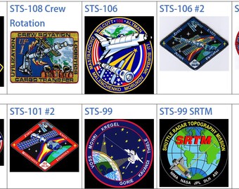 Human Space Flights 2000-2001 Sts-99 SRTM Endeavour Sts-101 Unity STS-106 Atlantis Sts-108 UF-1 Crew Rotation Badge Embroidered Patch