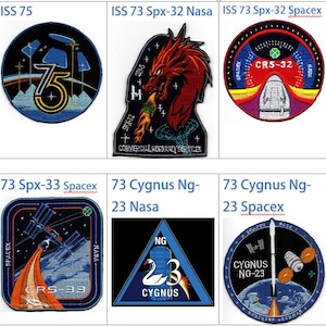 ISS Expedition 76 75 73 Dragon Spx-32 Spx-33 Nasa Spacex Cgnus Ng-23 Northrop Grumman HTV-X1 International Space Station Embroidered Patch