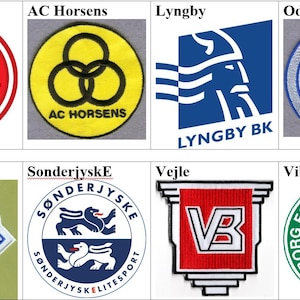 AaB Fodbold Ac Horsens Lyngby Odense Boldklub Bk OB Randers FC SonderjyskE Vejle Viborg FF Dansk Danmark Fotboll Iron On Brodered Patch