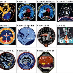 有人宇宙飛行 Ax-4 グレース SpaceX クルー 12 アルテミエフ フリーダム 13 イプシロン 11 10 ドラゴン エンデュランス アメリカ 神舟 21 22 中国 刺繍パッチ