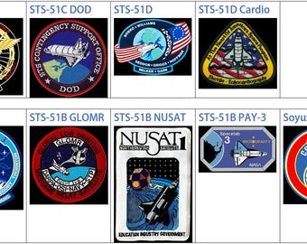 Human Space Flights 1985-87 Sts-51C DOD Discovery 15th Shuttle Mission Sts-51D Cardio 16th Sts-51B GLOMR NUSAT Pay-3 17th Soyuz Tm-3 Patch