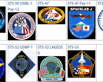 Human Space Flights 1992 Sts-50 USML-1 Pay-12 Columbia 48th Shuttle Mission Sts-47 Pay-11 Spacela-J Sts-52 Usmp-1 LAGEOS II Sts-53 Patch