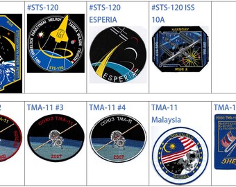 Human Space Flights 2007-2008 Soyuz Tma-11 MKC Achat Malaysia Agat Sts-120 ESPERIA ISS 10A Discovery 34 Sts-126 Endeavour 22 Badge Patch