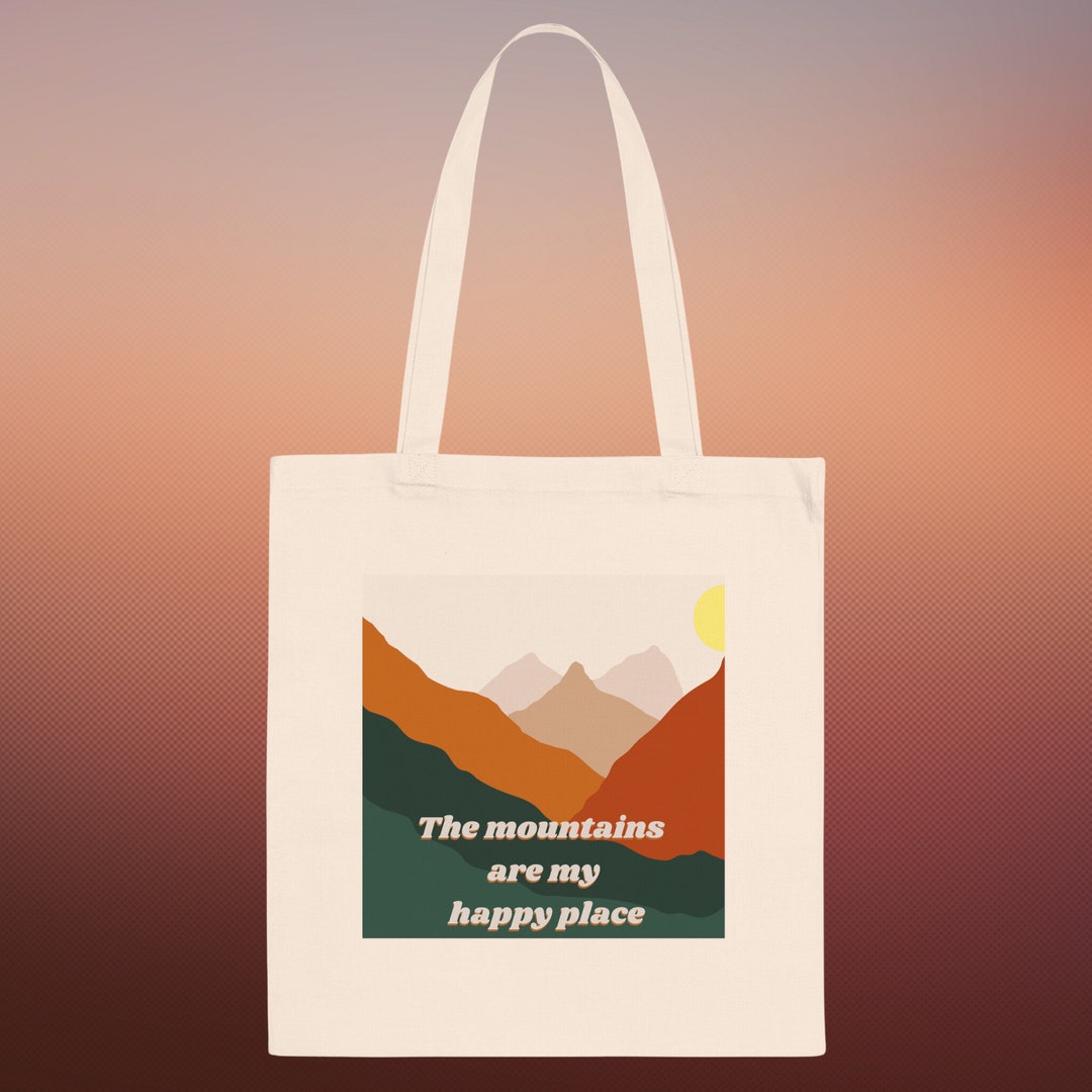 Mountains Are My Happy Place Tote Bag Etsy