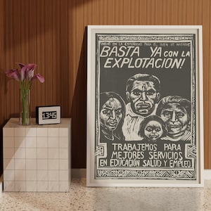 Basta ya con la explotacion (1976) Poster: Vintage Social Justice Print and Protest Wall Art for Resistance and Activism Room Decor