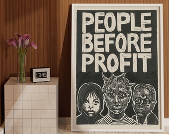 People Over Profit (1976) Poster: Historic Social Justice Print and 70s Human Rights Wall Art for Resistance and Activism Room Decor