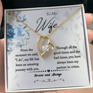 Colar com cartão de mensagem para esposa, colar com amor eterno, minha esposa, colar com cartão de mensagem para minha esposa, presente de dia dos namorados
