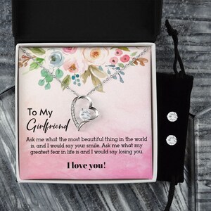 Collana di biglietti di messaggio della ragazza, collana dell'amore per sempre, biglietto del messaggio della mia ragazza, collana per la ragazza, regalo di San Valentino