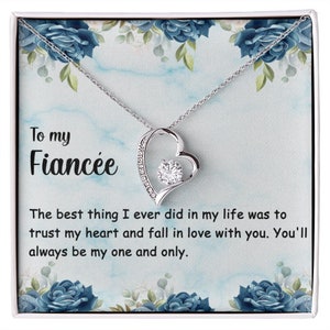 Collana di biglietti di messaggio della fidanzata, collana dell'amore per sempre, biglietto del messaggio della mia fidanzata, collana per la fidanzata, regalo di San Valentino, regalo per le donne