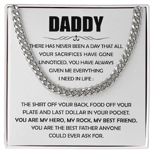 An meinen Vater, kubanische Gliederkette, Geschenk für Vatertag, Vater Geburtstag, Weihnachtsgeschenke für Vater, gegeben mir alles