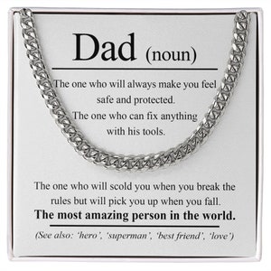An meinen Vater, kubanische Gliederkette, Geschenk für Vatertag, Papa Geburtstag, Weihnachtsgeschenke für Papa
