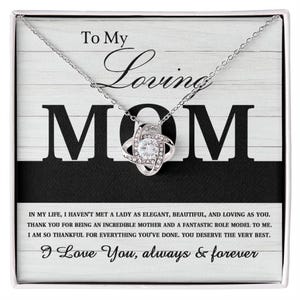 Colar com cartão de mensagem para a mãe, colar com nó de amor, minha mãe, colar com cartão de mensagem para a mãe