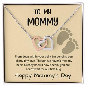 Mom To Be cadeau, baby's Love in elkaar grijpende hartenketting, aanstaande moeder sieraden, zwangerschapsketting, cadeaus voor zwangere vrouwen