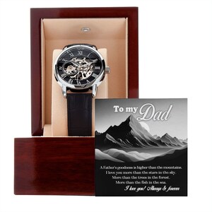 To My Dad, durchbrochene Herrenuhr, Geschenk für Vatertag, Papa Geburtstag, Uhr für Männer, Weihnachtsgeschenke für Papa