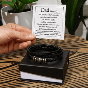 An meinen Dad, Love You Forever Armband, Vatertagsgeschenk, Botschaftskarte für Dad, Veganes Lederarmband für Männer, Geburtstagsgeschenk, Weihnachtsgeschenk