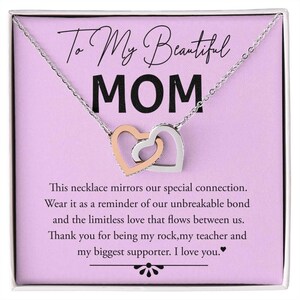 Mama unzerbrechliche Bindung ineinander greifende Herzen Halskette, Mama Geschenk Schmuck, einzigartige Herz Halskette, Sentimental Schmuck, Geschenk für sie, Geschenk für Mama