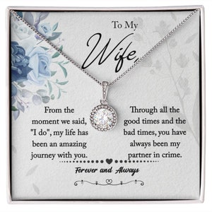 Collana di biglietti di messaggi della moglie, collana della speranza eterna, a mia moglie, collana di biglietti di messaggio di mia moglie per moglie, regalo di San Valentino