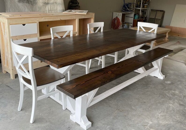 Custom Farmhouse Dining Set Etsy