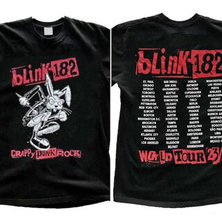 T-shirt Ufficiale Blink 182 Logo Bones Smile, Nera, Nuova Con Etichette, UK