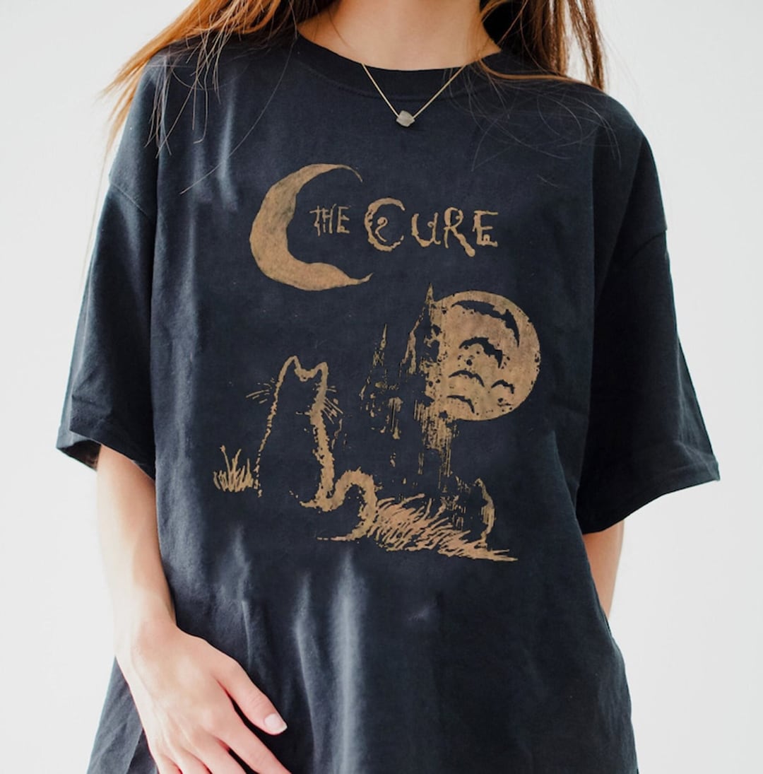 The Cure Cat Shirt, 90s Alt Indie Rock, Wish Album Tee, Friday I'm in ...