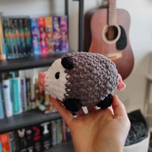 Crochet Possum Plushie – Handmade Stuffed Animal Toy – Soft Chenille Possum Gift – Cute Opossum Decor – Animal Plush – Made to Order