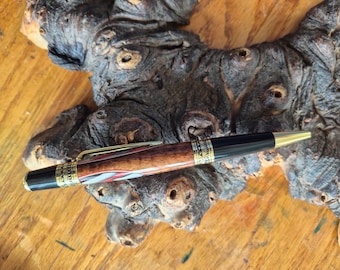 Pacifica Tapa II Twist Pen - Twisted Koa™ and Watermelon Acrylic