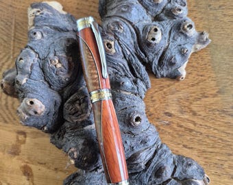 Hawaii Monarch Rollerball Pen - Twisted Koa™ and African Padauk