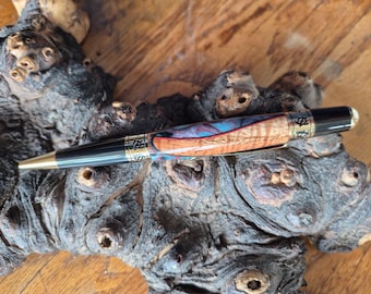 Pacifica Tapa II Twist Pen - Twisted Koa™ and Red Sea Alumilite