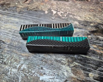 Twisted Acrylics™ "Black n Green Honeycomb" Pen Blank 3/4"-7/8" X 5"