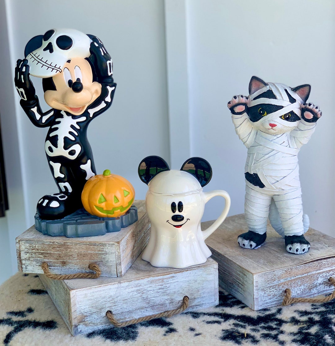 Mickey Mouse Halloween Decor Disney Halloween Mickey Skeleton Etsy