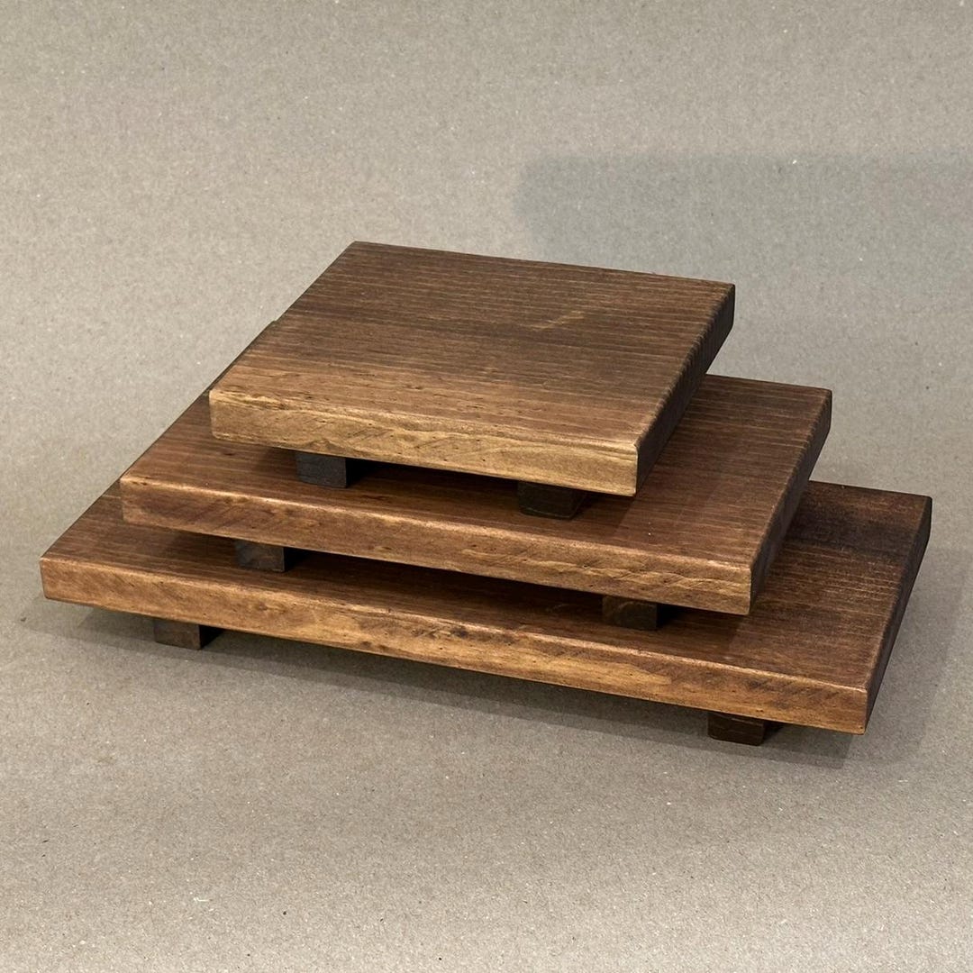 Countertop Tray | Minimal Wooden Display Riser | Handmade Wood Stand ...